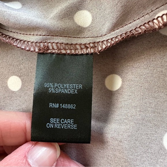 Torrid Asymmetrical Polka Dot Ruffle Skirt. Size 1 (1X). Brown. - Picture 6 of 8